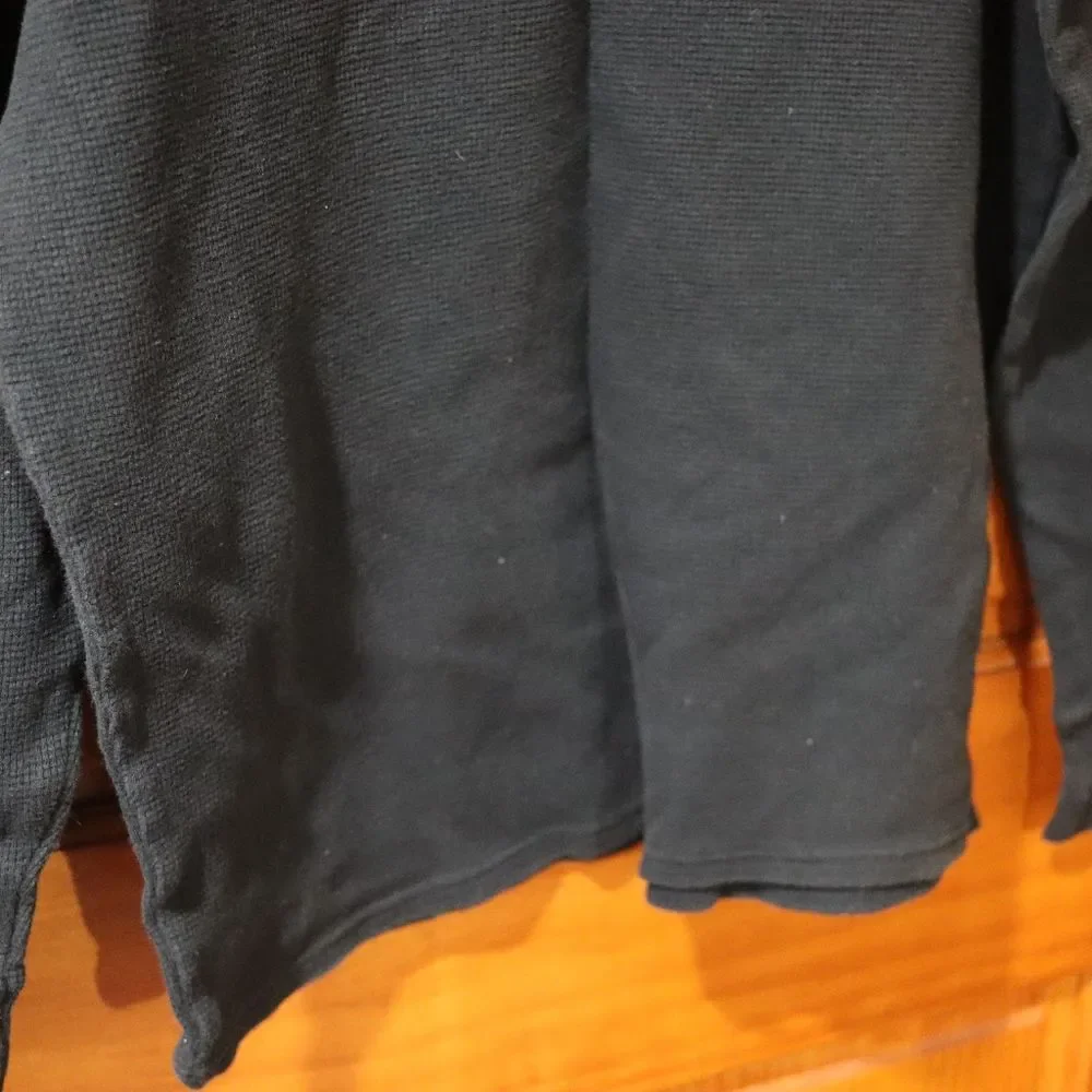 Polo Ralph Lauren Black Thermal Pullover Sleep Top Pajama Cozy Cotton LG